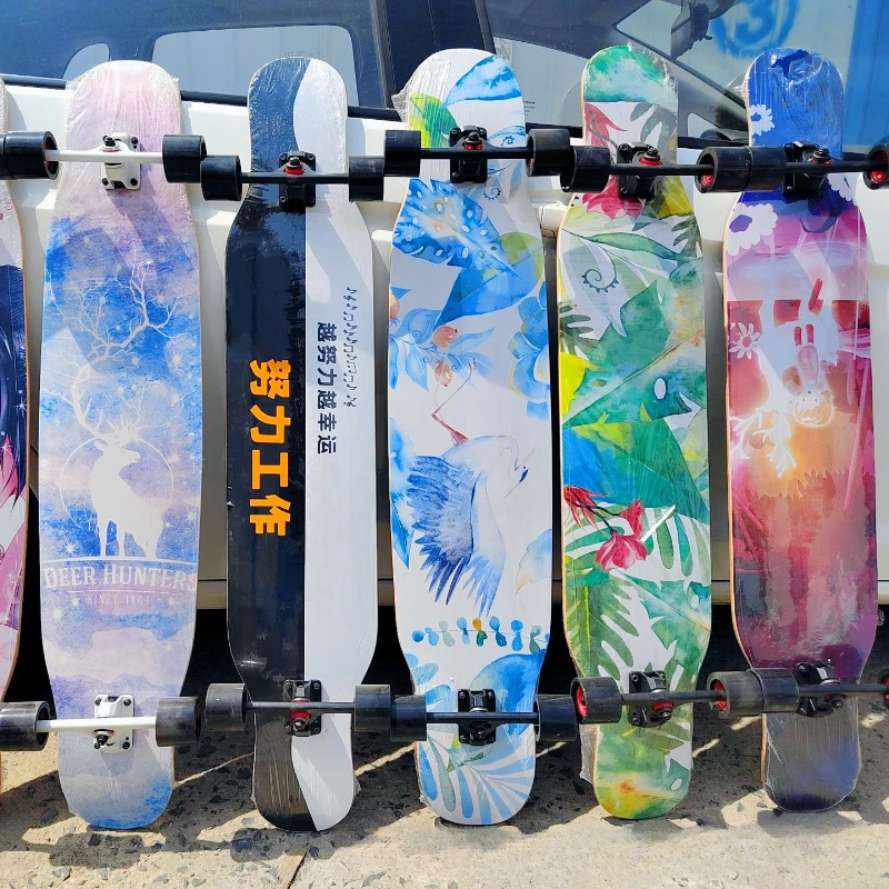 

Street Aluminum Beginner Longboard Kids Skateboard Fiber All-Terrain Wooden Deck Pro Downhill Alloy Carbon Complete Portable