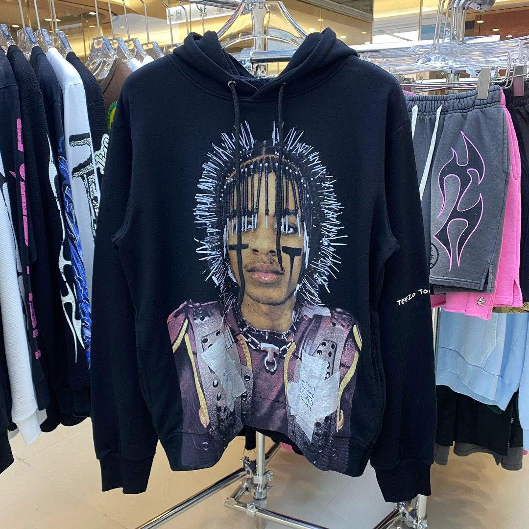 

Teezo Touchdown Utopia Tour Men's Hoodie Sweatirt Printed Overhead Loose Fit Geometric Pattern Spring Autumn Winter Youth