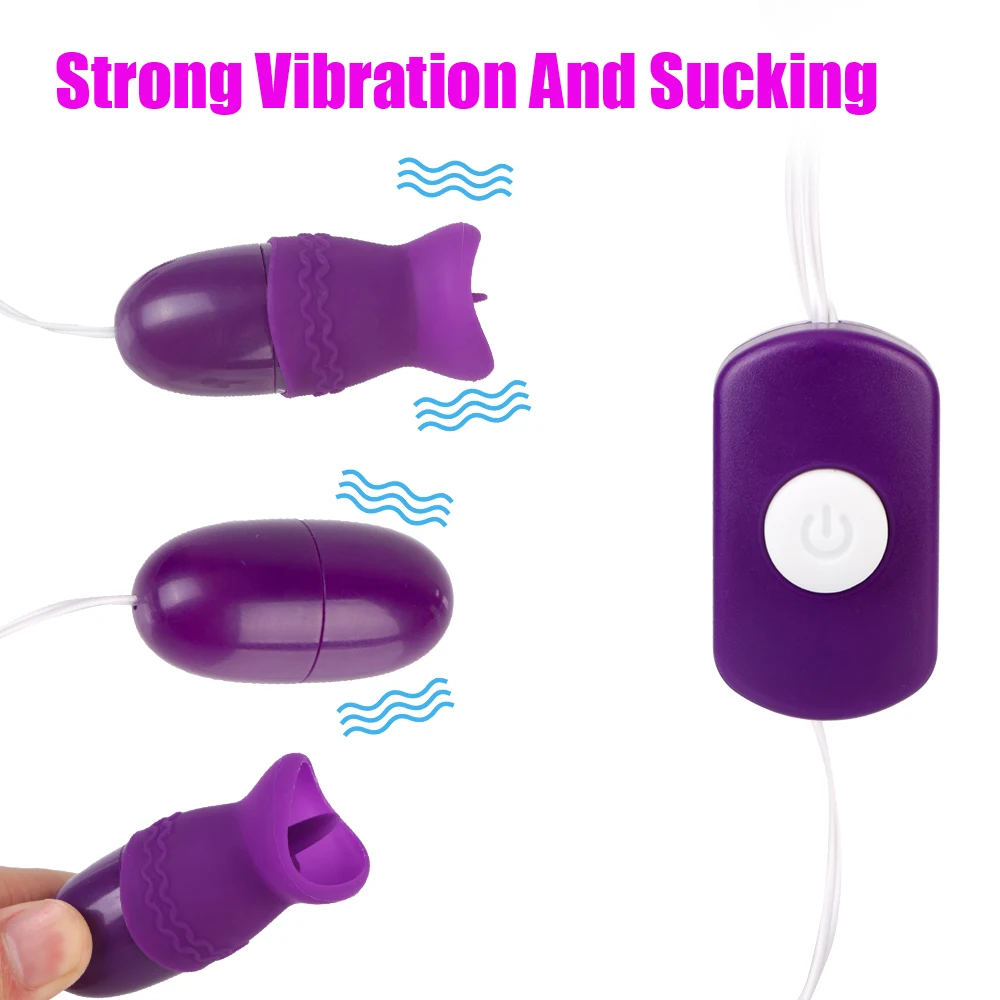 Vagina Massage G Spot Clitoris Stimulator Tongue Oral Licking Vibrator Powerful Sex Toys for Women Double Vibrating Egg