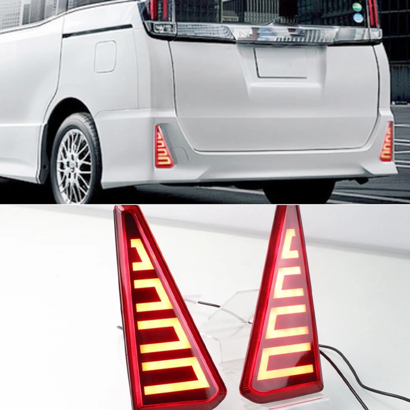 New2pcs Of Car LED Light Rear Bumper Brake Turn Signal Lights Night DRL For Toyota Noah Voxy 80 2016-2019