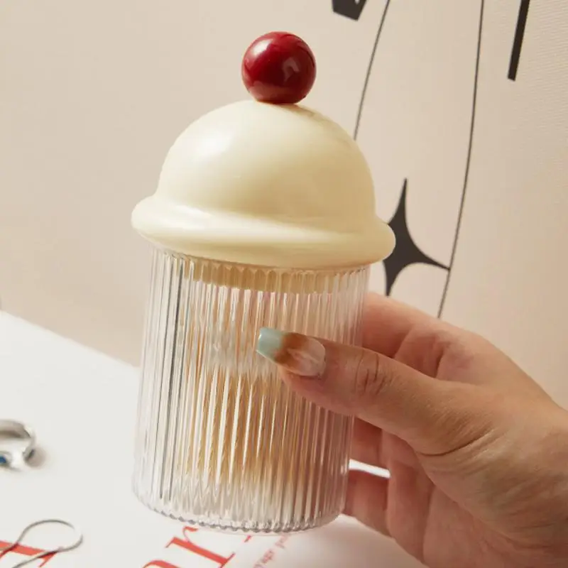 Qtip Round Holder Swabs Dispenser Holder Cotton Ball DispenserClear Containers For Bathroom And Vanity Lids Included Storage For