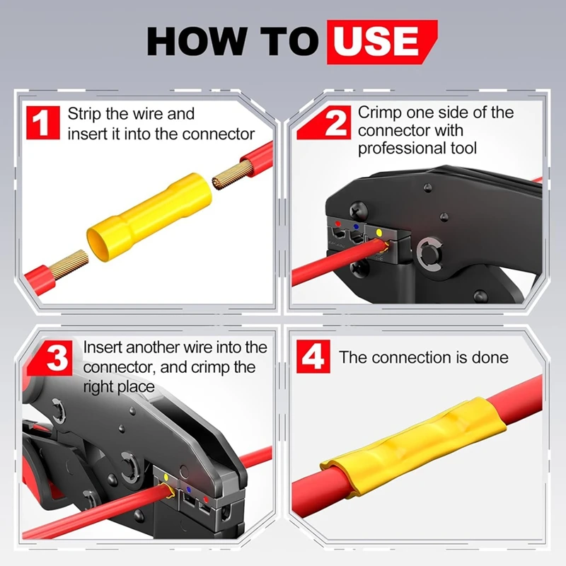 ГОРЯЧИЙ! 200 шт. комплект стыковых разъемов для сращивания проводов, электрический обжимной разъем 22-10 AWG, полностью изолированная проводка