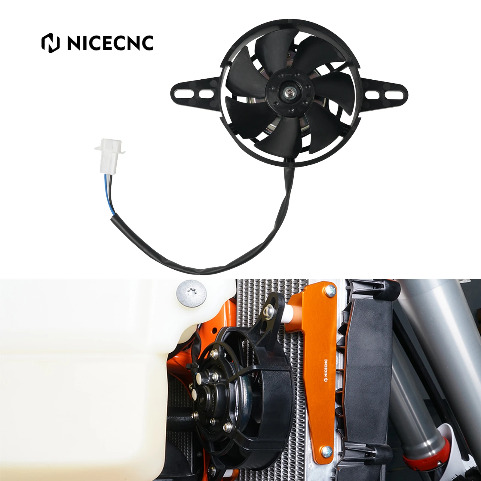 NiceCNC For Suzuki DRZ400 DRZ400E DRZ400S DRZ400SM RM125 RM250 RMZ250 RMZ450 DR-Z RM-Z 12V Electric Radiator Cooling Fan