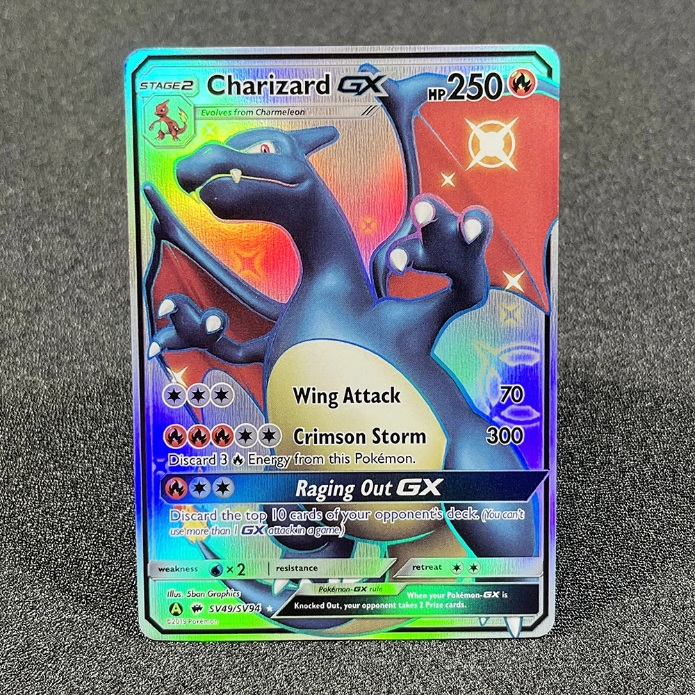 Карты Покемон солнце и луна ожигающие тени Charizard-GX Umbreon солнце и луна UNB GRI CES UNM SLG карты из фольги игра коллекция PTCG прокси