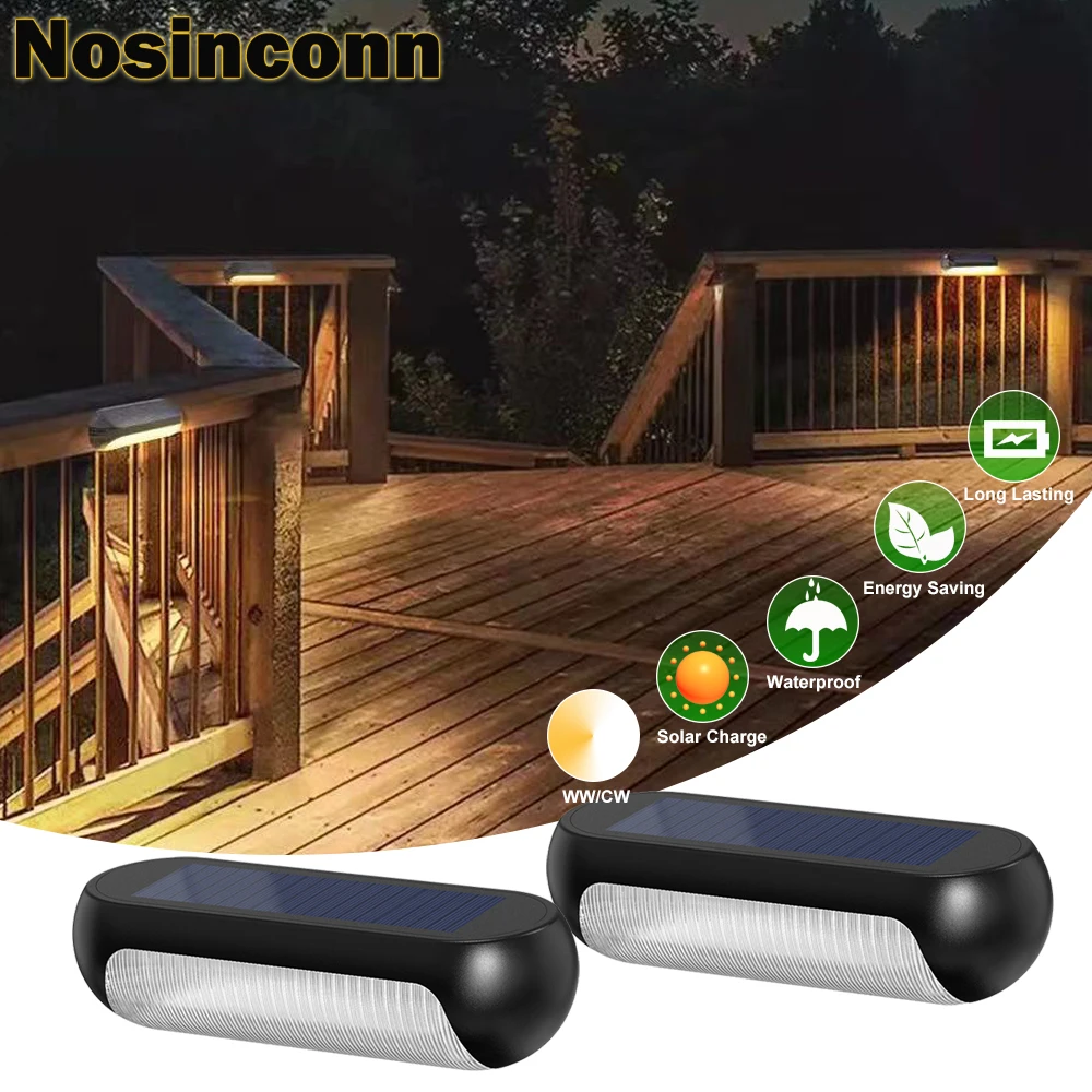 luzes solares ao ar livre do conves impermeavel branco quente branco fresco step lights para jardim escadas cerca unidades 01