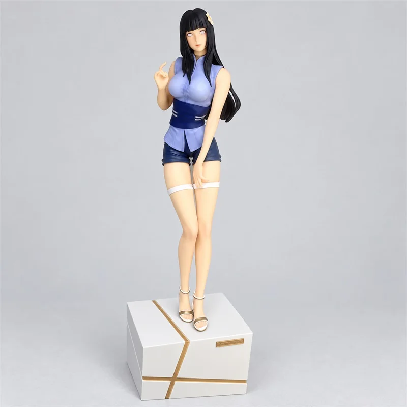 Figura de Naruto GK Hyuga Hinata de 55 cm, pose de pie, chica de anime, modelo de figura para caja de PC, figura en caja.