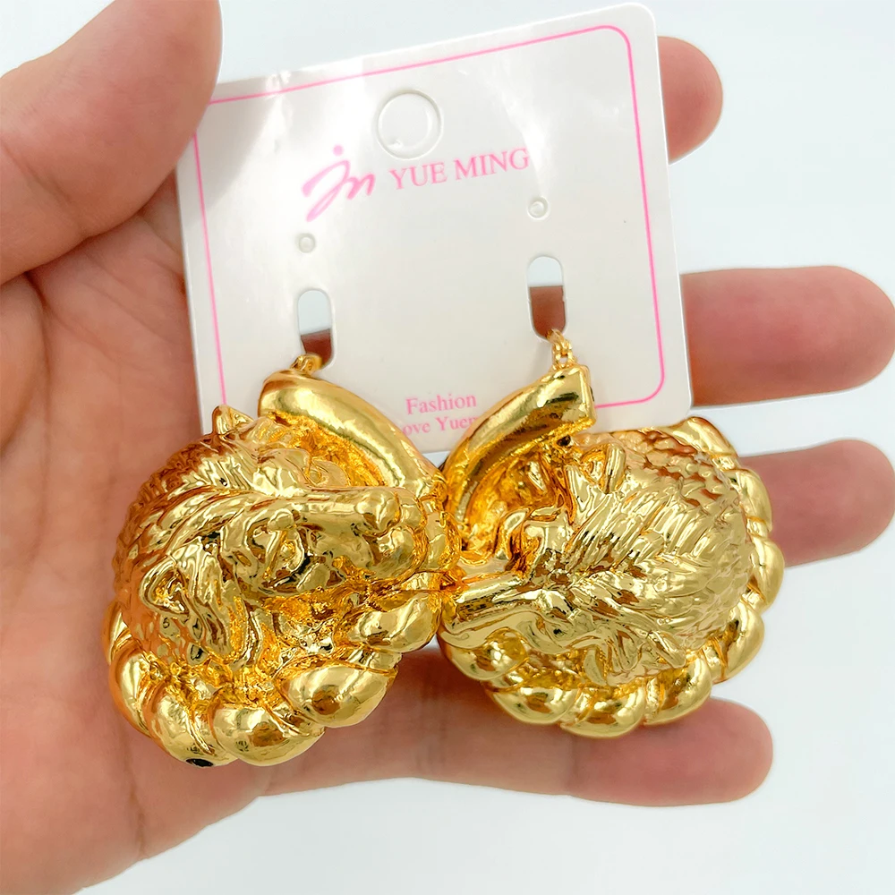African Big Drop Earrings for Women – Exquisite Copper Jewelry, Statement Jewelry Sets, Wedding Party Gift for Jewellery Woman