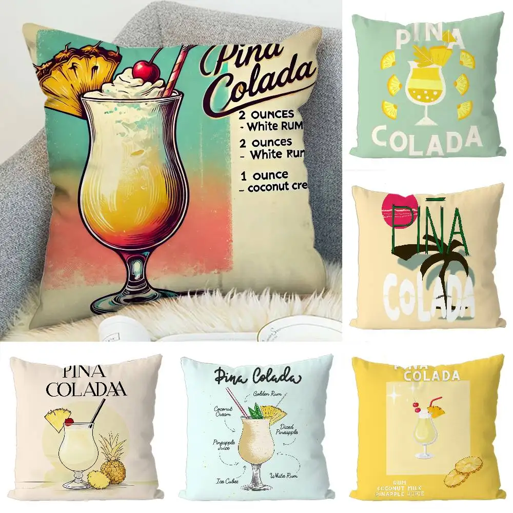 

Pina Colada Cocktail Pillow Case Luxury Double-sided For Car Pillows 45x45 Cushions Cover Home And Decoration Sofa Pillowcase 50