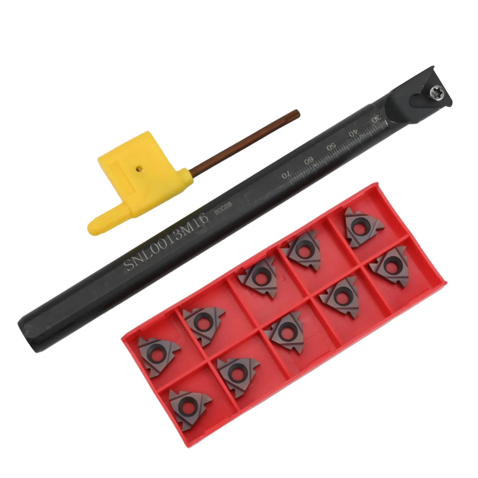 

CNC Internal Threading Boring Bar SNL0013M16 Alloy Steel Left Hand 12mm Shank 150mm Length With 10 Carbide Inserts 16ER AG60