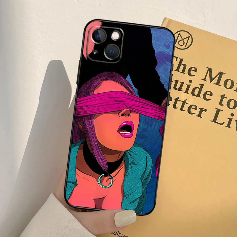 مثير سيدة أحمر الشفاه الفتيات قضية الهاتف آيفون 17 16 15 14 13 11 12 برو ماكس mini XR 16e 15 16 زائد 17 الهواء غطاء كامل #6