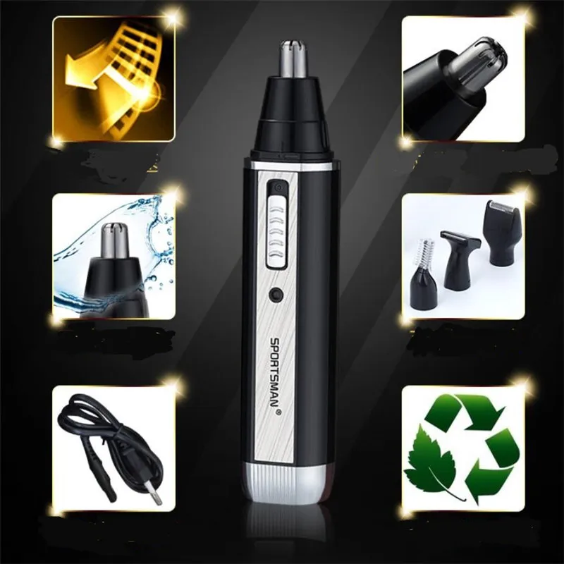 Portable Electric Beard Shaver Razor Moustache Style Clipper Man Grooming Kit Nose Hair Cutter Face Shave Sideburn Trimmer 4 In1