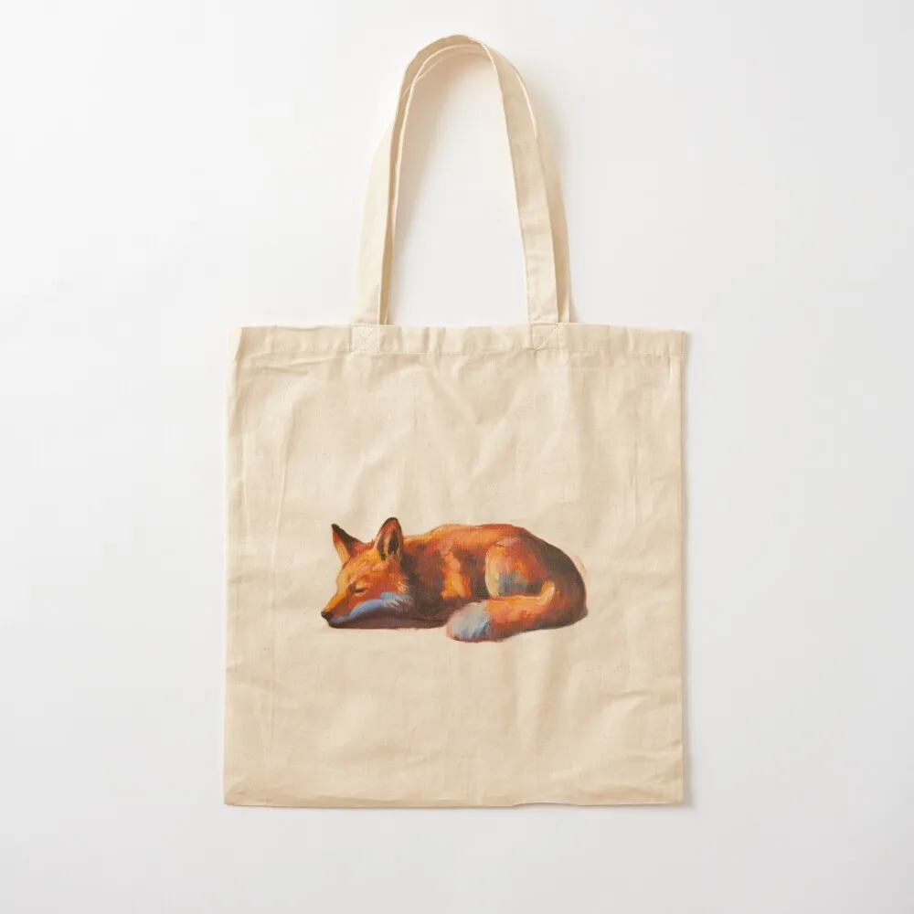 Sleeping Fox Painting Tote Bag shopper bag women Cloth bags Shopper bag Woman shopper