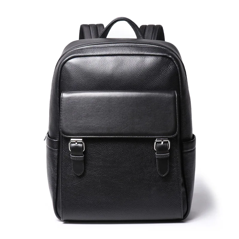 New Cowhide Schoolbag Large Capacity Trolley Bags Travel Backpack Retro Style Men\'s Bags Laptop Bags