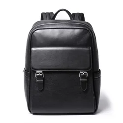 New Cowhide Schoolbag Large Capacity Trolley Bags Travel Backpack Retro Style Men's Bags Laptop Bags