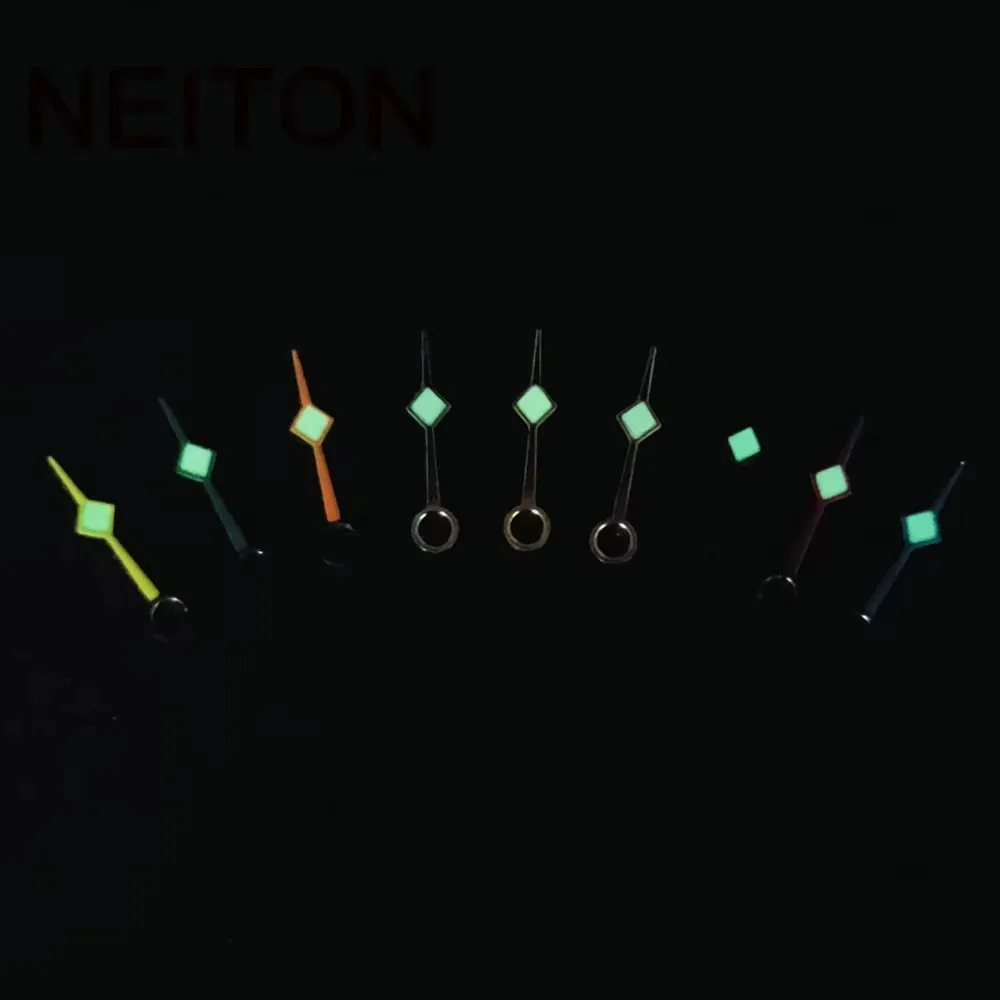 NEITON 3.1mm fit NH35 NH36 movement watch hands green luminous Silver Gold Black Orange Automatic Movement Replacement Parts