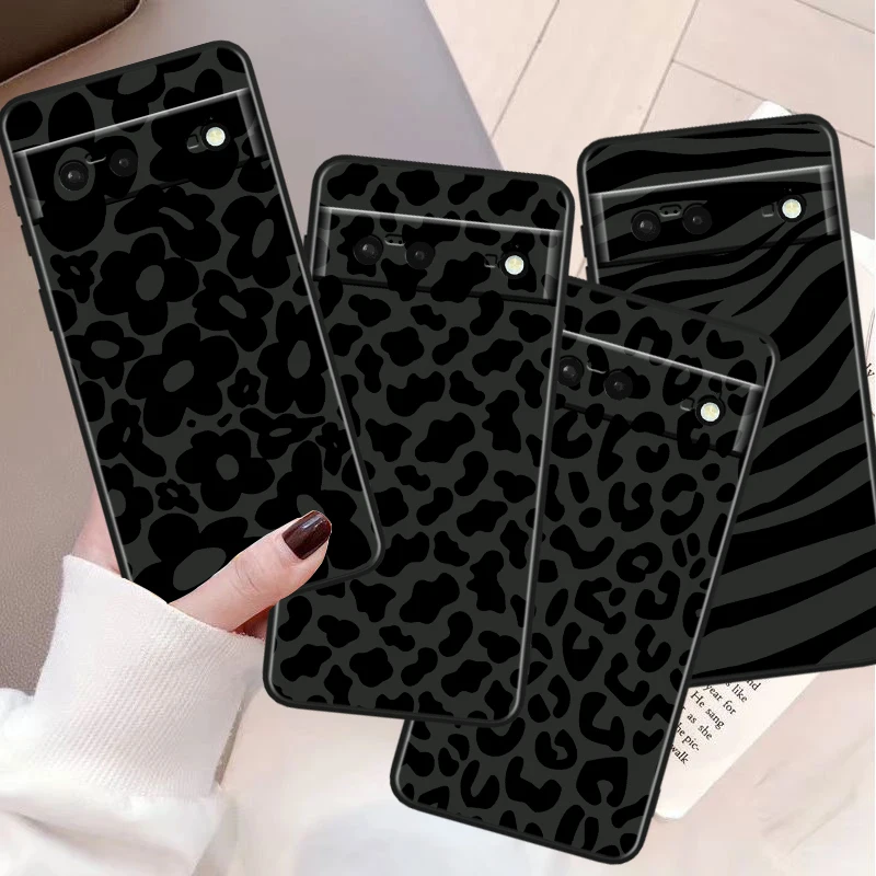 Luxury Art Stripes TPU Silicone Black Cover For Google Pixel 8 7A 7 6A 6 5A 5 5XL 4A 4XL 4 Pro 5G Phone Case