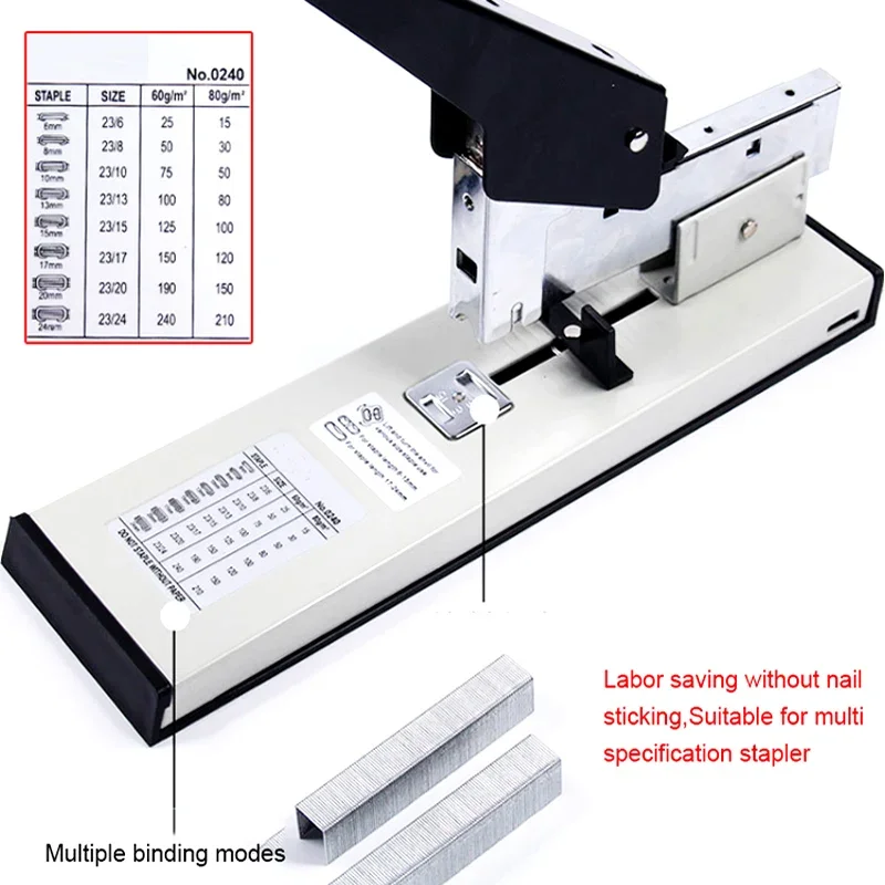 Imagem -02 - Grampeador Manual Pesado para Escritório Grampeador de Economia de Trabalho Máquina de Encadernação Grande Grampeador Espessado para Escritório 300 Páginas 480 Páginas