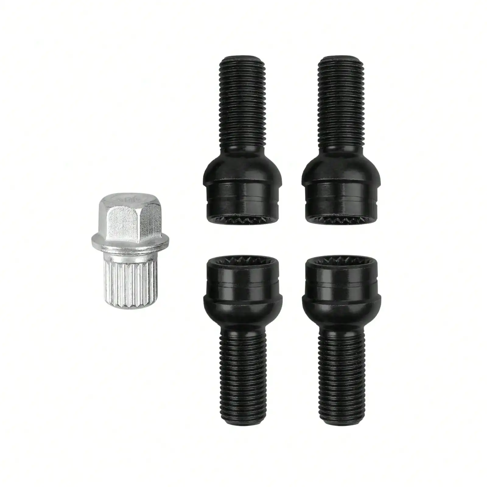 M14*1.5mm Steel Antitheft Wheel Bolts and Lock Lug Nut Easy Installation with Key 4+1 for VW Golf Jetta Beetle Passat Audi 139F