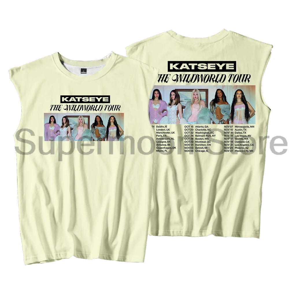 Kpop Katseye The Wildworld Tour 2026 Tank Tops Unisex Sleeveless Vest Women Men Outdoor Streetwear Tops