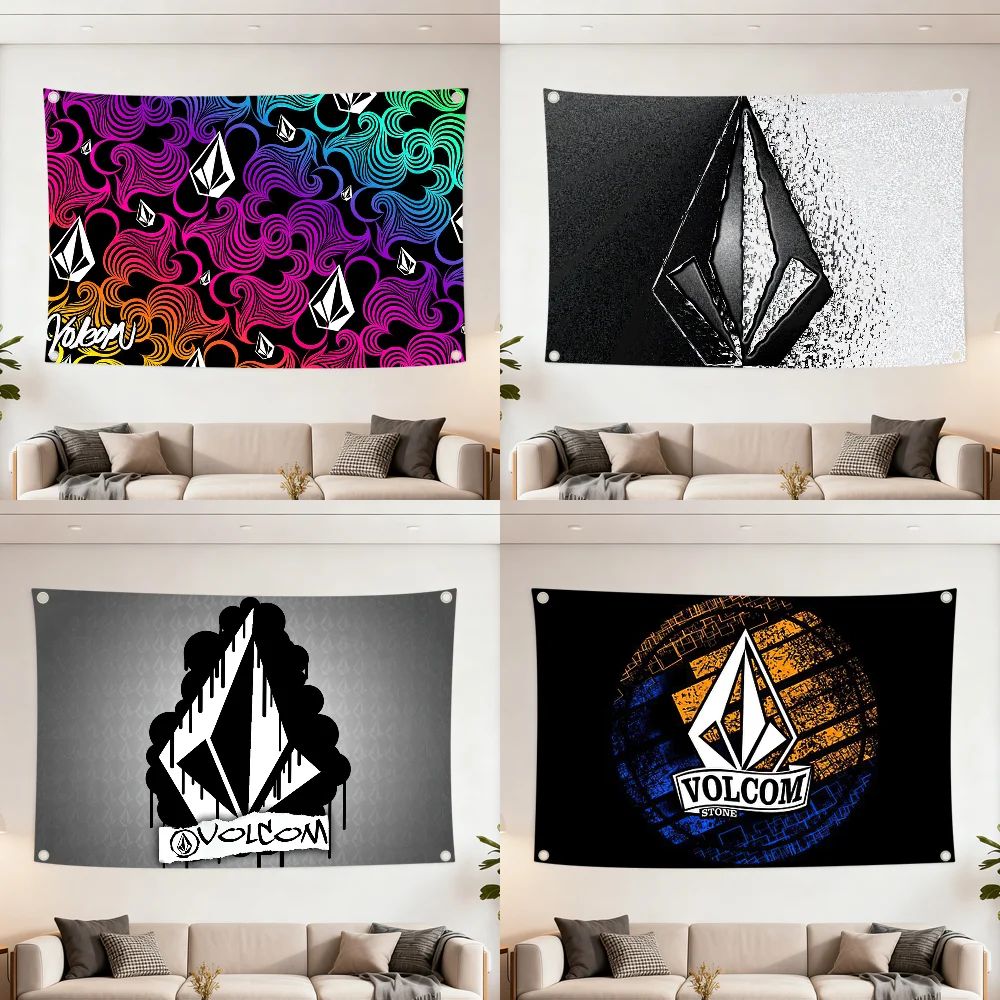 Modische V-Volcoms-Flaggen-Dekoration für Outdoor-Picknicks, Partys, Kunst, zum Aufhängen, für Zuhause, Camping, Party-Banner, Bestseller