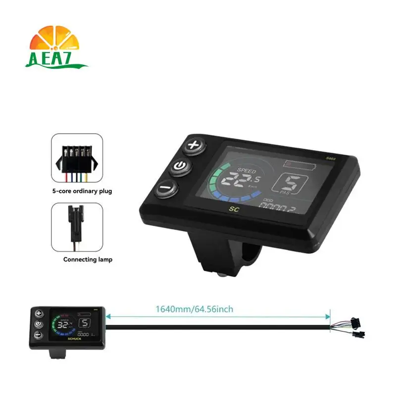 AEA7-S869 Electric Bicycle LCD Display 24V-72V Electric Scooter LCD Color Screen Meter For Mountain Bike LCD Meter SM5+2PIN
