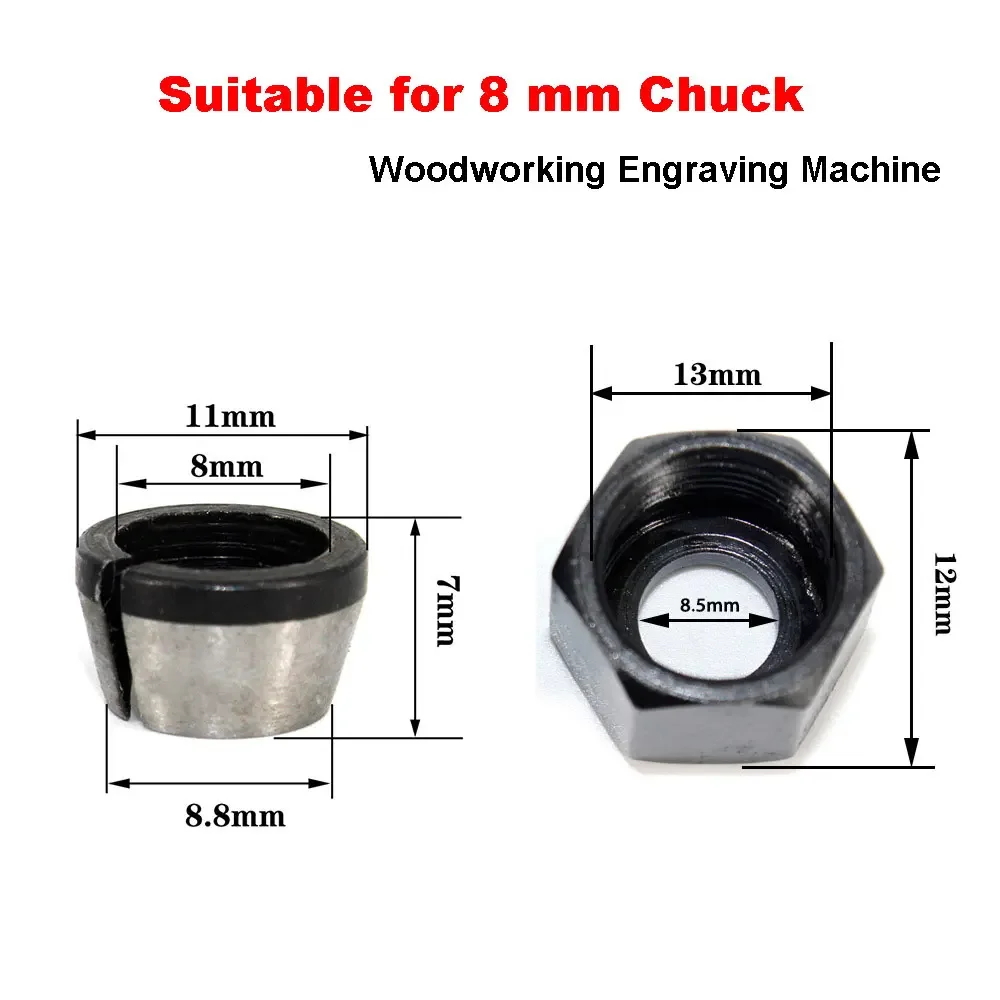 1/4 ''6MM 6.35MM 8MM Chuôi Dao Phay Collet Chuck & Nut Cho Điện Gỗ Tông Đơ Cắt Gỗ router Khắc