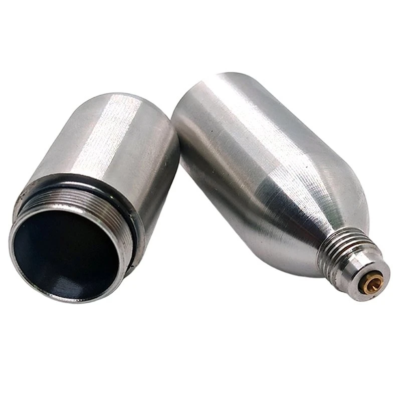 A08R~ Carbonated Baking Brewing Soda Firefighting For Air Tools Stainless Steel Reusable Bottle Refillable Co2 Cartridge