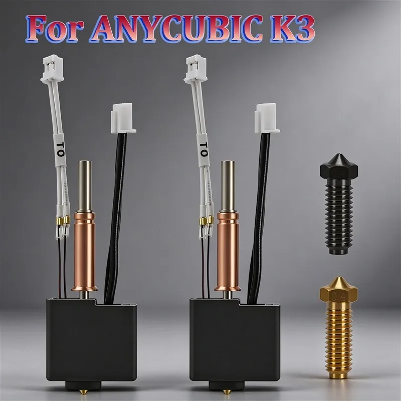 1/2Set 24V 60W Hotend Kit For Anycubic Kobra 3 3D Printer Parts For Kobra 3 V2 Combo Bimetal Heatbreak For Kobra 3 V2 Print Head