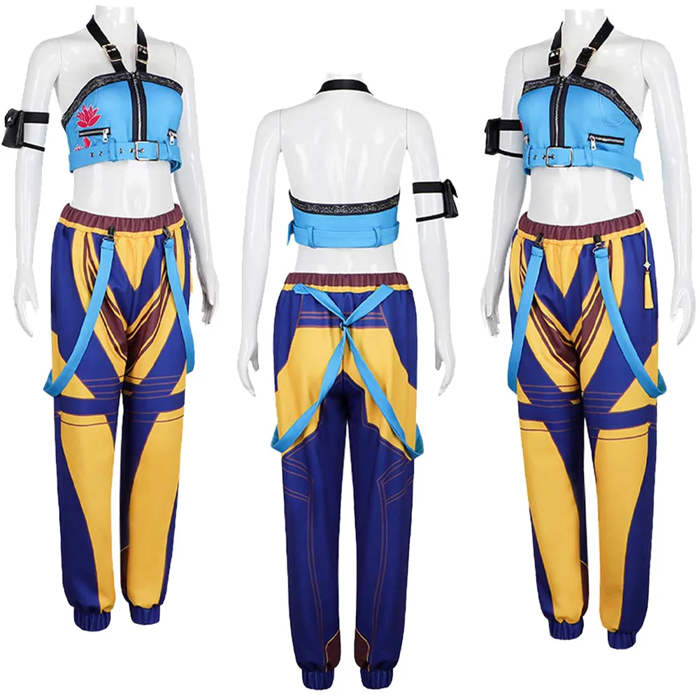2025 Cartoon Demon Hunter of KPop Cosplay Zoey Top Pants Disguise Roleplay Costume Outfit Halloween Carnival Suits For Women
