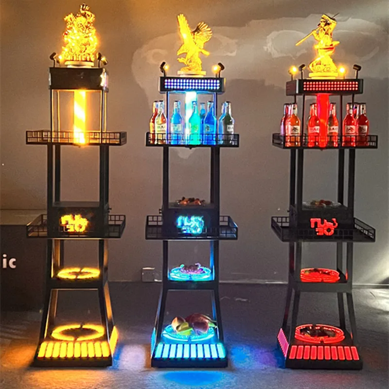 

Hot-selling bar luminous fruit plate rack KTV two three or four layers golden dragon fruit plate rack PartyK luxury dragon fruit