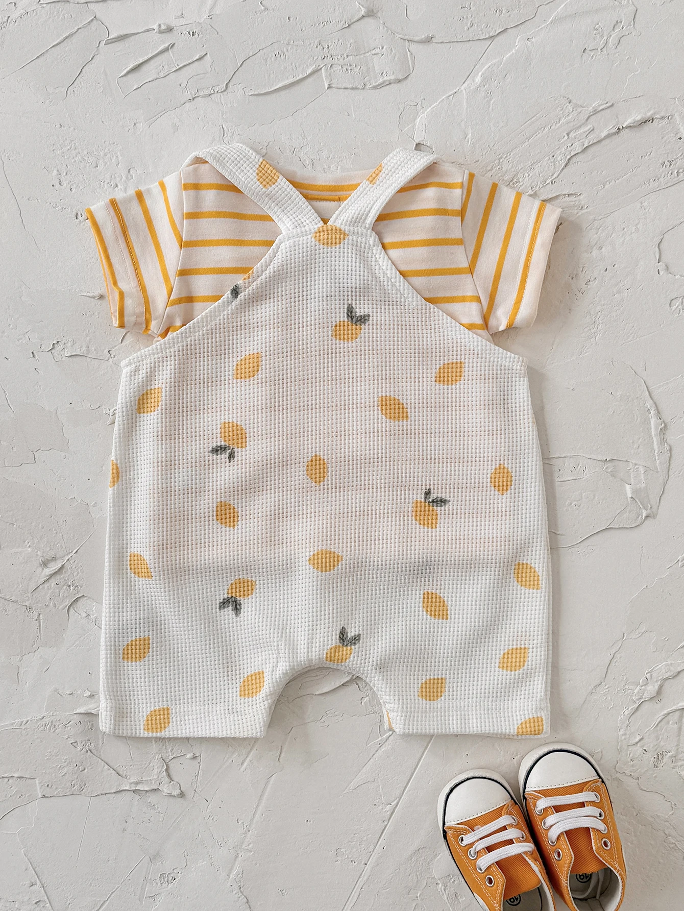 0-1Y Newborn Baby Romper Lemon Print Sweet and Cute Baby Onesie Summer Everyday Wear Toddler Costume