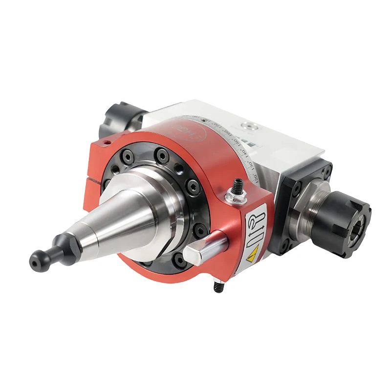 High Speed Adjustable 2-Angle Heads CNC Milling Machine Angle Head Engraving Alloy Steel High Accuracy HQD Red