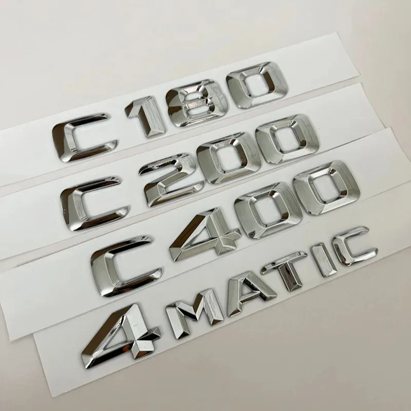 

3D ABS Chrome logo C180 C200 C250 C300 C350 C220 emblem sticker car trunk badge for Mercedes W205 W204 W203 accessories