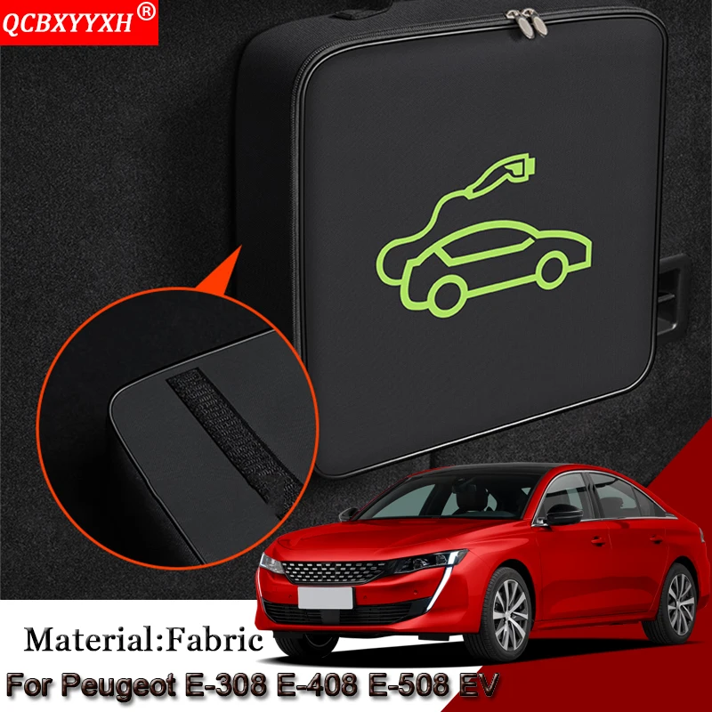 

EV Car Charging Cable Storage Carry Bag For Peugeot E-308 E-408 E-508 EV Charger Plugs Sockets Waterproof Fire Retardant