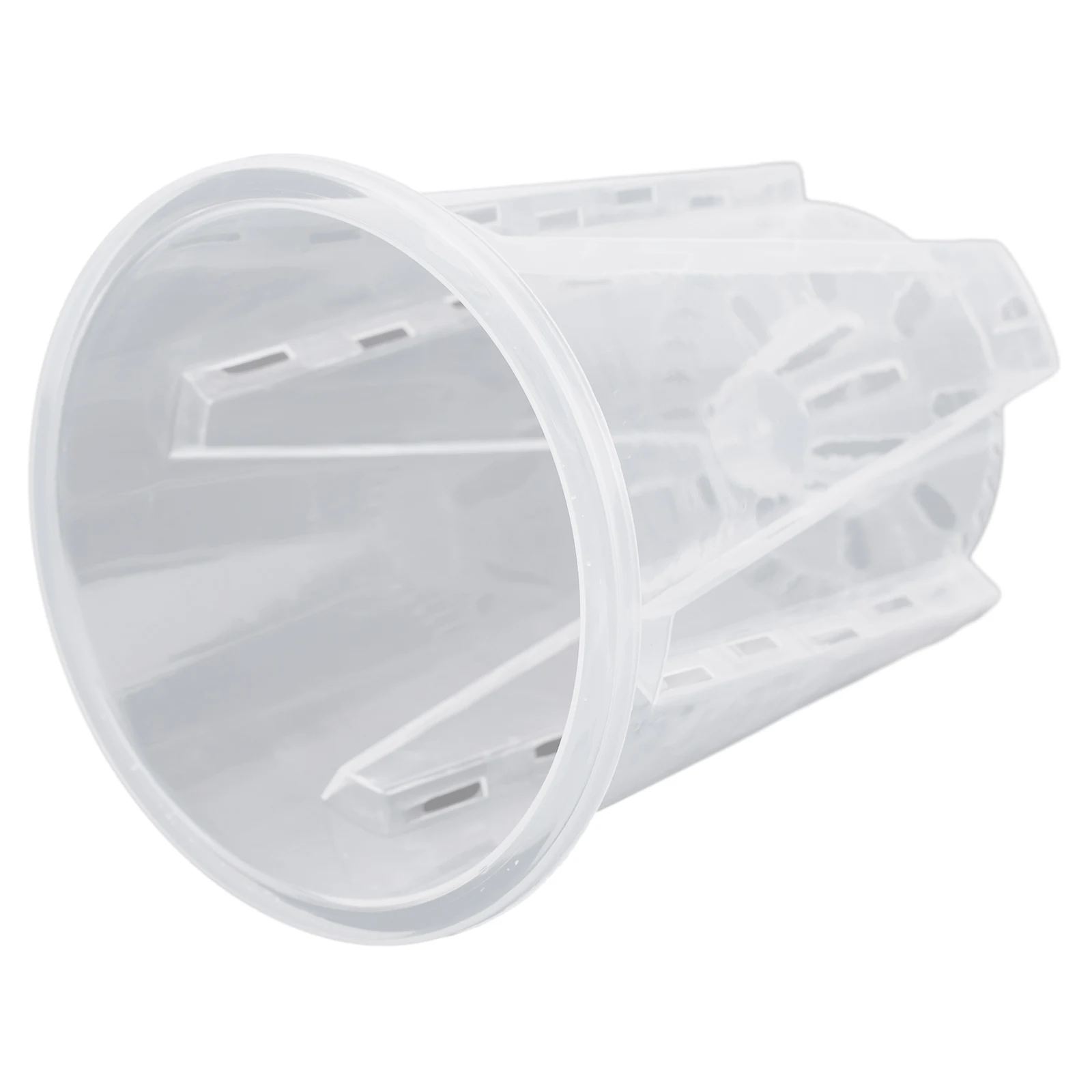 Clear Flower Pot Constructed of Plastic with Drainage System for Balanced Hydration in Indoor and Outdoor Plantings