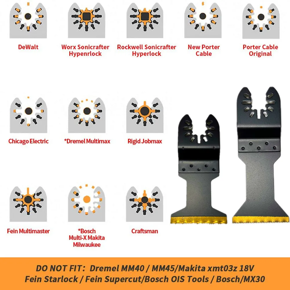 3-Pack Carbide Oscillating Saw Blades 1-3/8" Titanium Coated, Universal Multi-Tool Blades For Wood Metal Nails, Fit Dewalt Bosch Milwaukee Ryobi (Not For Starlock)