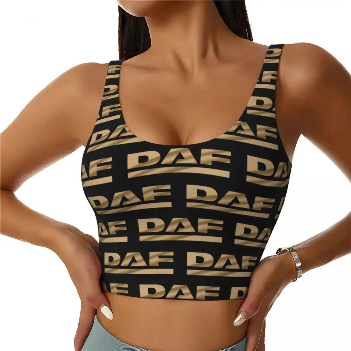 Custom Awesome Daf Design Women Sports Bra High Impact Vest Gym Workout Yoga Crop Tank Top