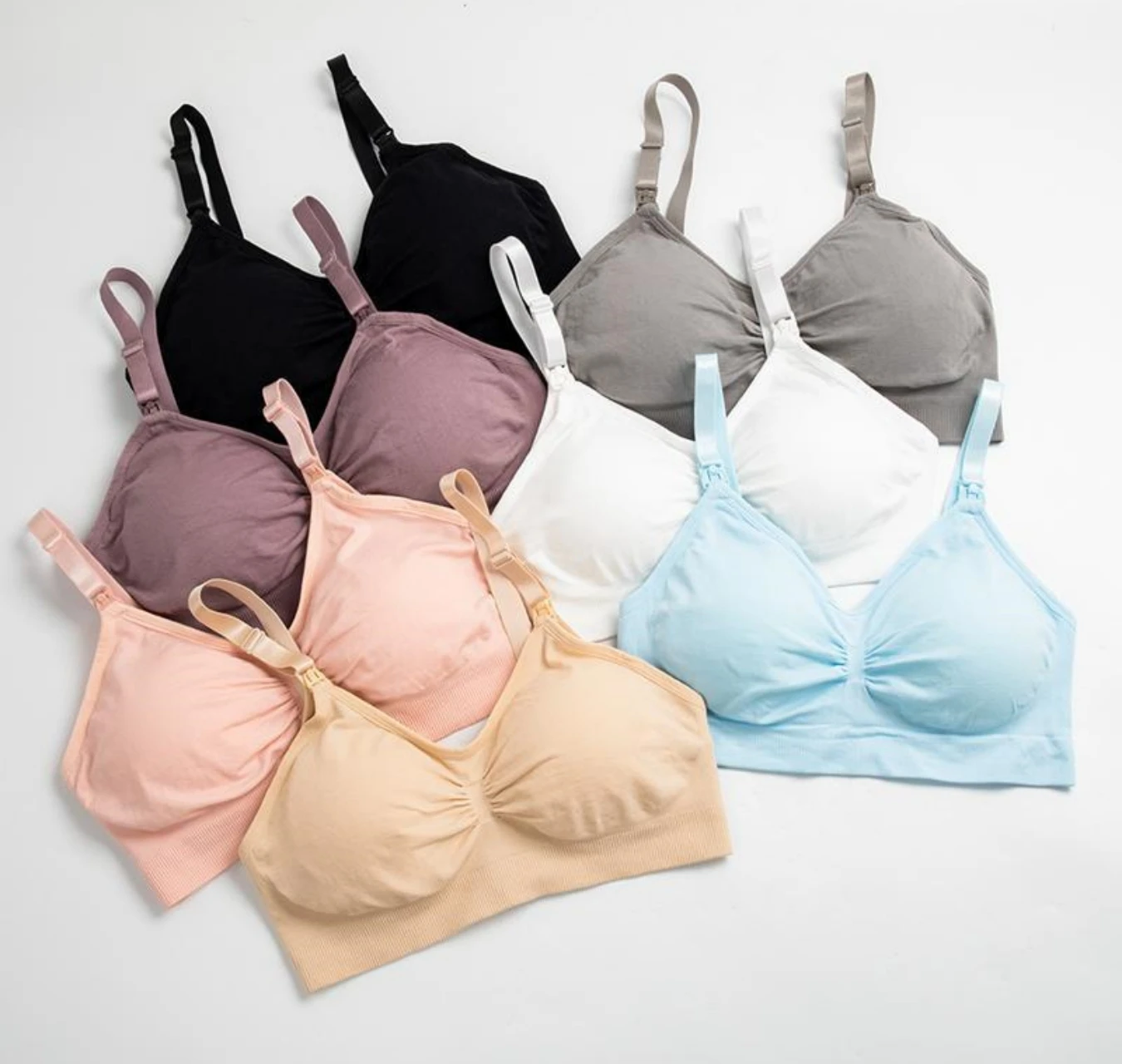3pcs/Set High Quality Maternity Nursing Bras Cotton Breastfeeding Pregnant Underwear Seamless Large Size Breathable Bra Push Up view 2