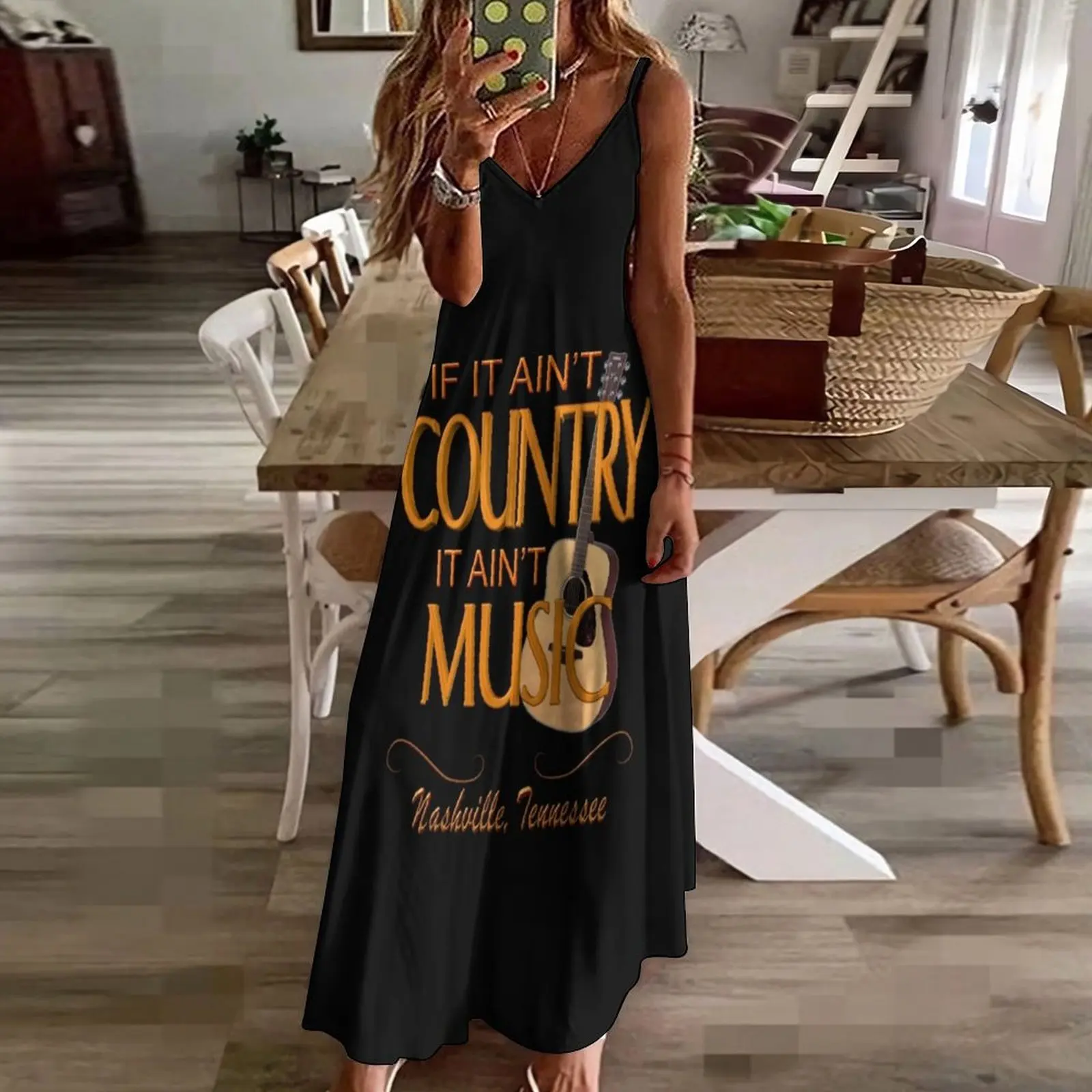 Vestido sem mangas das mulheres, vestido de música country, estilo vintage, para o verão, 2023