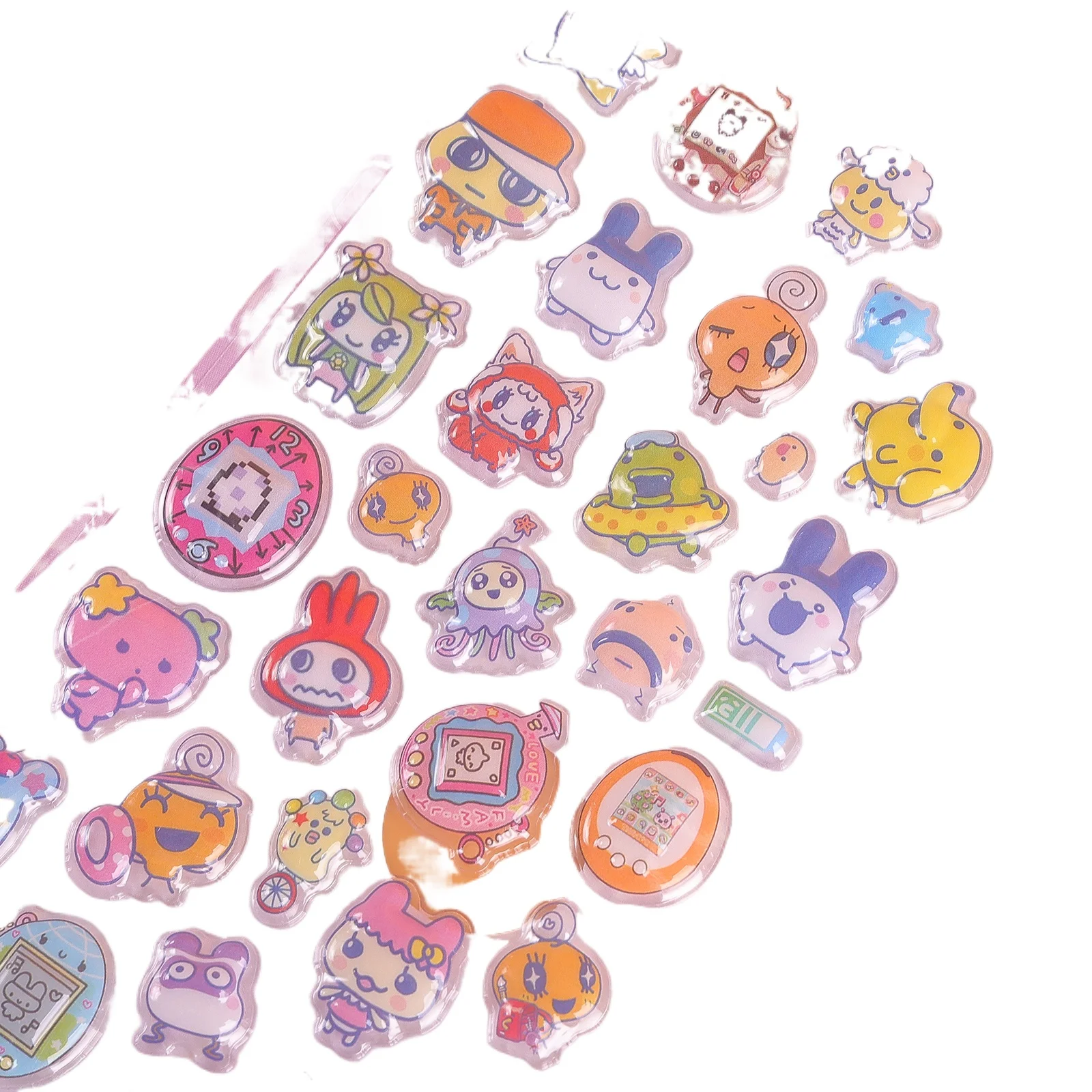 새로운 4/40pcs 타마고치 스티커 3D 입체 귀여운 만화 버블 데칼 핸드 어카운트 노트북 장식 스티커 장난감