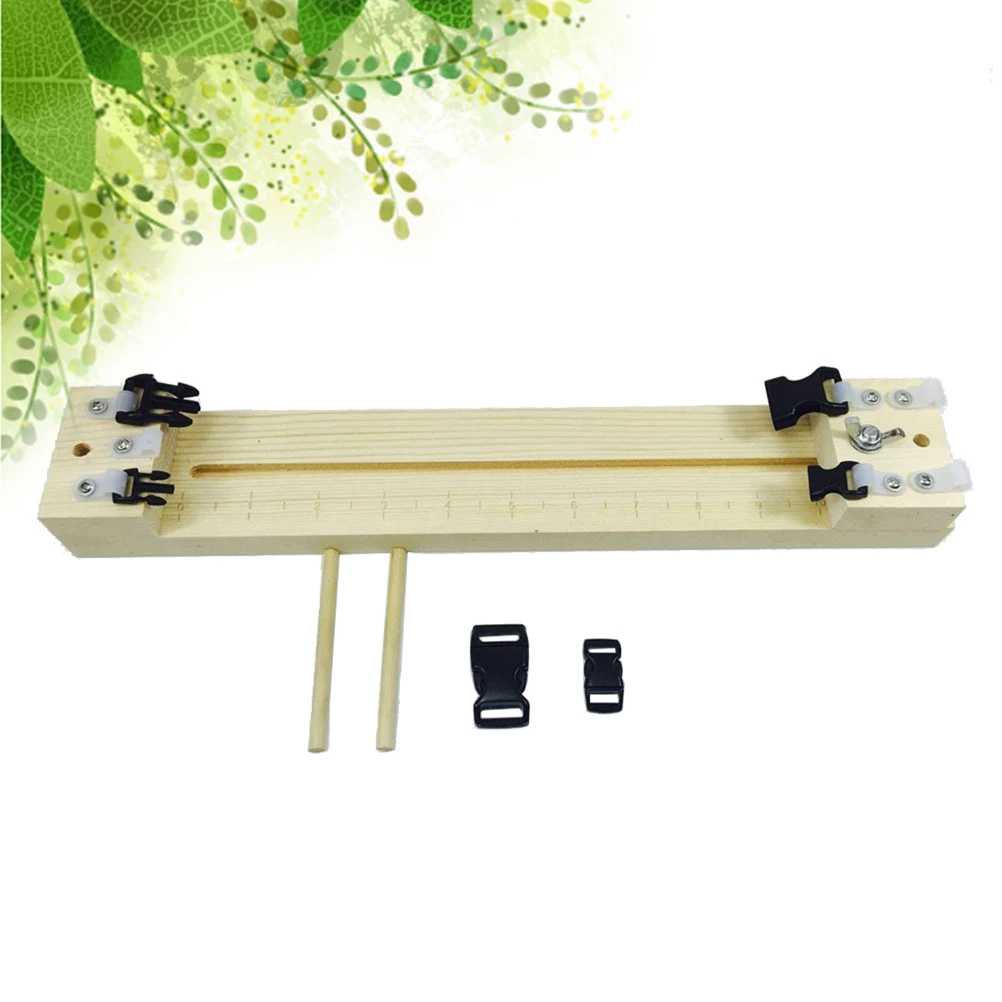 

Colored Bracelet Wooden Frame Knitting Tool Woven Wristband Maker Multifunctional Natural Wood Adjustable Size Perfect