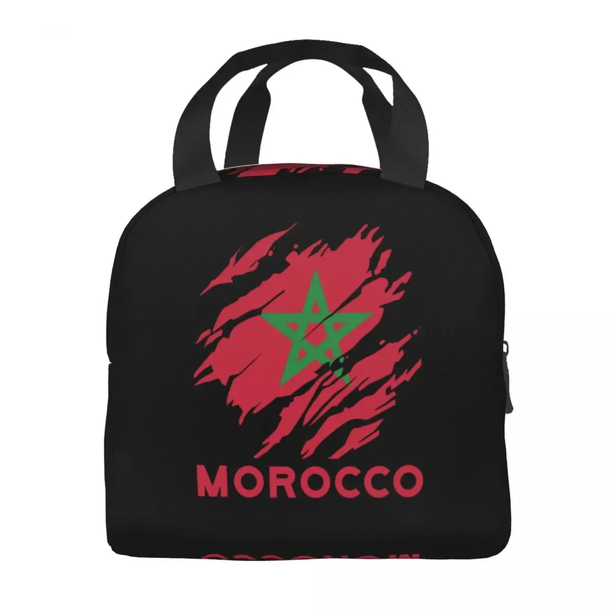 Flag Of Morocco Lunch Box Leakproof Moroccan Proud Warm Cooler Thermal Food Insulated Lunch Bag for Women Reusable Tote Bags