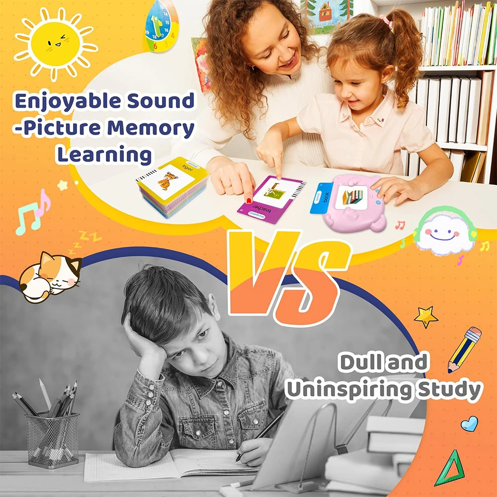 Talking Flash Cards Baby Learning Cards with 224 Sight Words Educational Gifts for Toddler Montessori Toys Speech Therapy