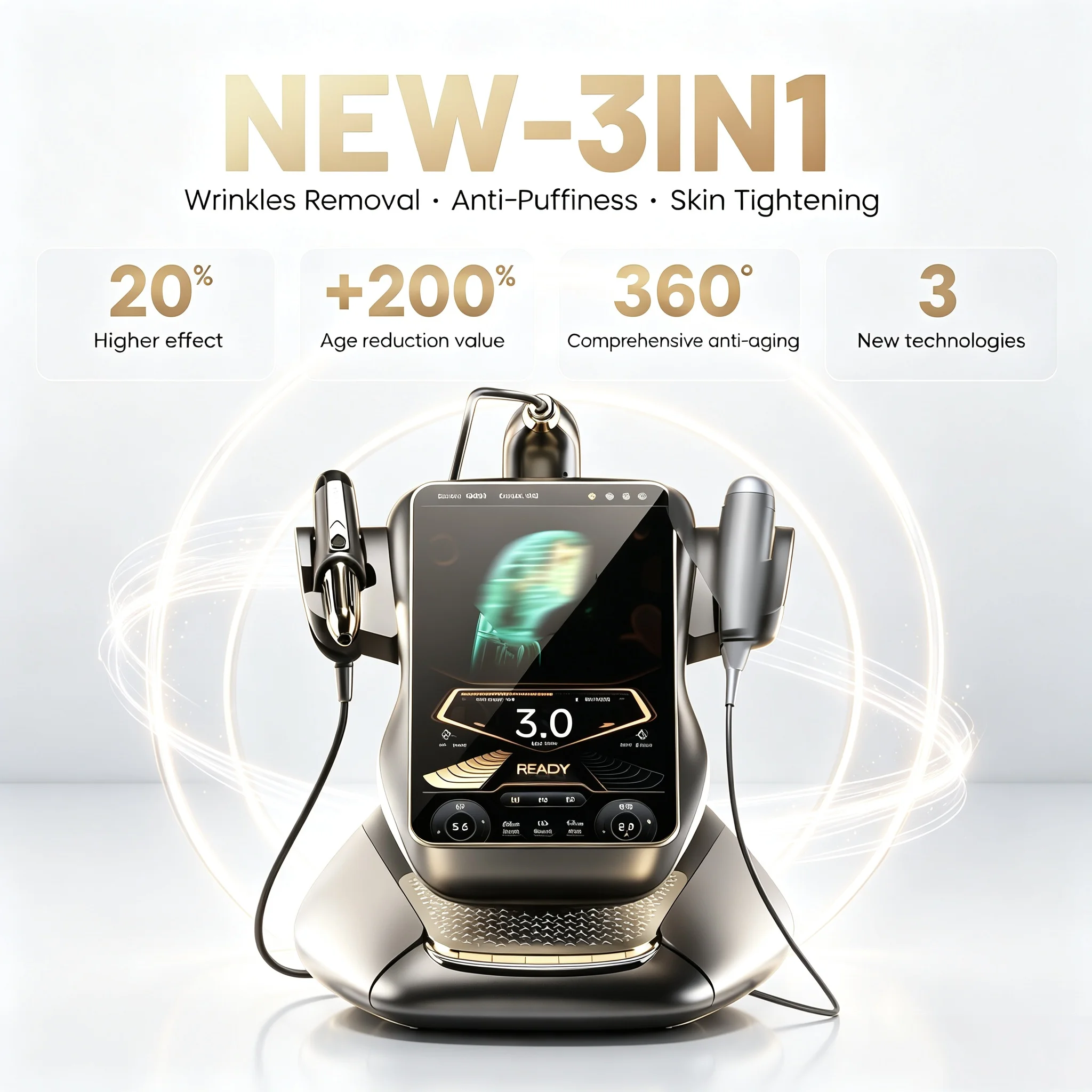 3 In 1 360MAX 25D HiFU Non Invasive Facial Slimming Anti Aging Body Firming Body Contouring Equipment
