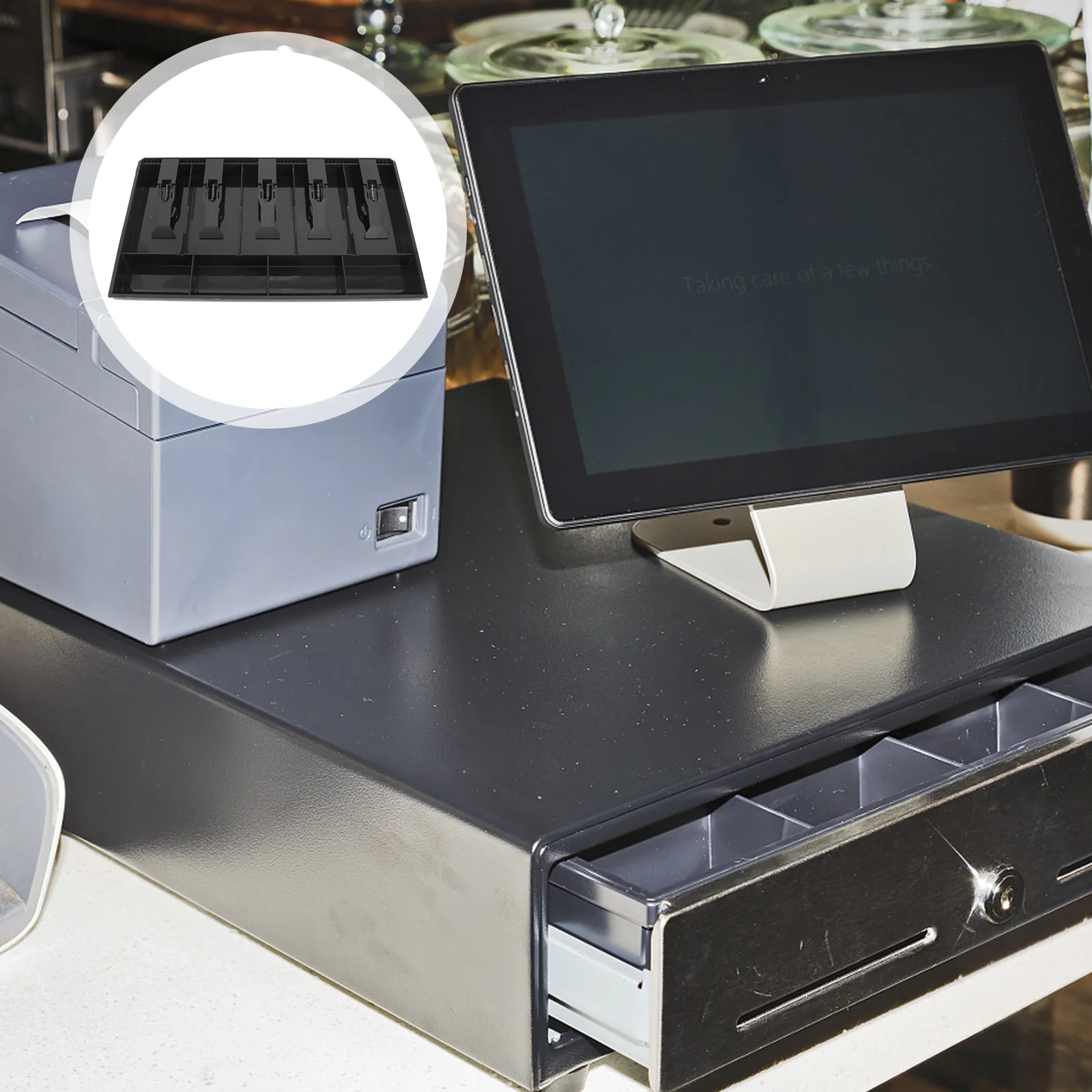 صينية إدراج النقود لدرج أمين الصندوق 5 فواتير 4 مقصورات العملات المعدنية حتى استبدال الصندوق لمتجر بوتيك السوبر ماركت النقدية #3