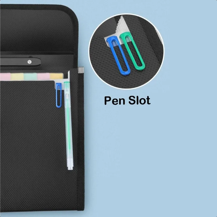 Organizzatore di file per fisarmonica formato lettera A4 a 12 tasche con manico Cartella di file espandibile Organizzatore di carta portatile Plasti espandibile