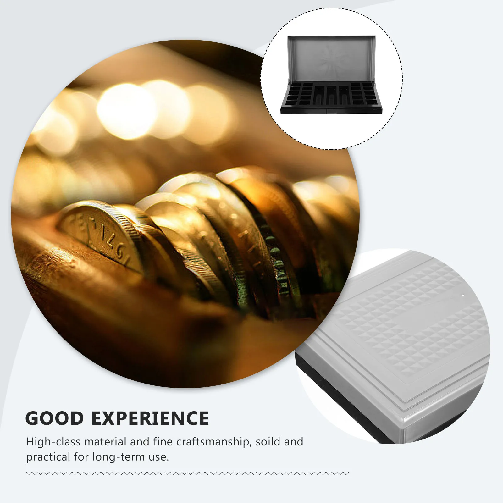 

Ящик для хранения монет, органайзер, пластиковый контейнер, держатель для подсчета, длительное использование, сбор монет, доллар, серебро, стабильный