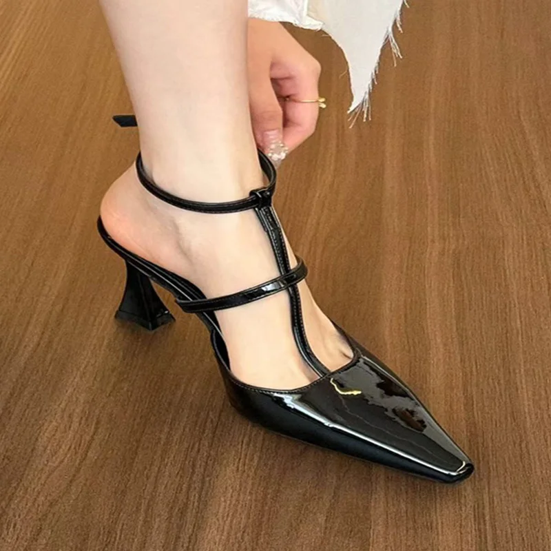 Elegant Women High Heels Sandals Pointed Toe Shoes Woman 2025 Designer Summer Party Sexy Shoes Dress Brand Pumps Mujer Sandalias