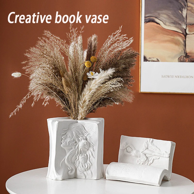 

Ins Ceramic Bookstand Creative Human Body Vase Home Bookcase Desktop Storage Office Bookend Decoration Wholesale