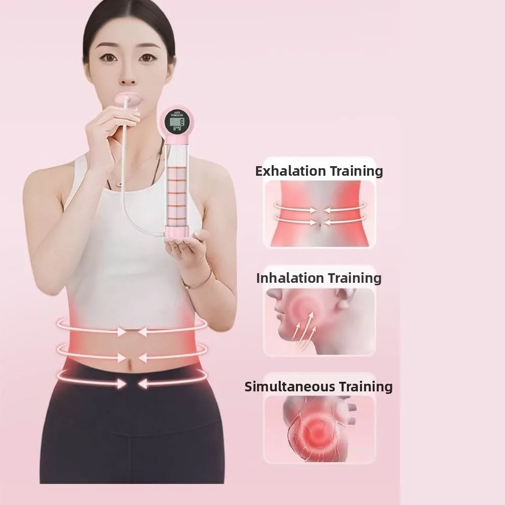 Con contador, dispositivo de ejercicio de respiración, mejora la piel, función de resistencia ajustable, entrenador de músculos abdominales